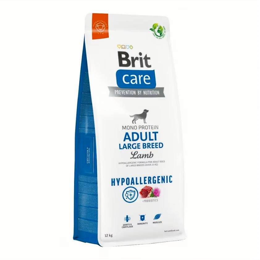 Корм для собак больших пород Brit Care Dog Hypoallergenic Adult Large Breed гипоаллергенный с ягненком, 12 кг