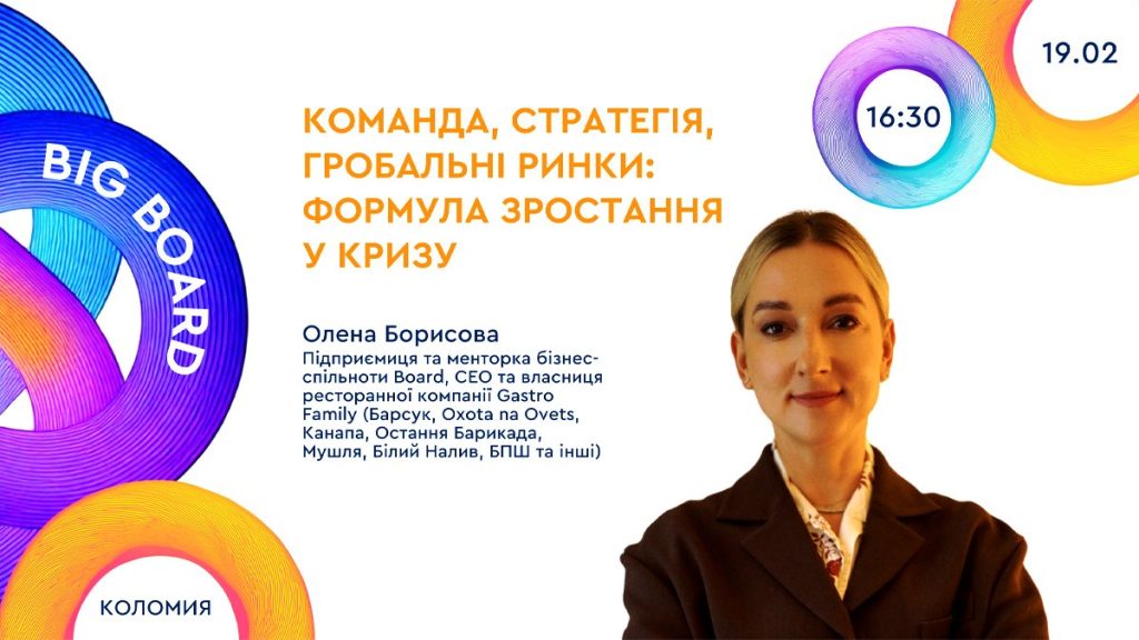 Запрошення для підприємців на BIG BOARD Коломия: «Команда, стратегія, ключові ринки — рецепт зростання у часи кризи»