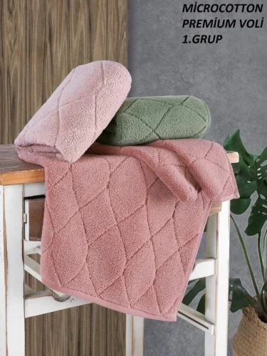 Набір 3 шт банних махрових рушників 70*140 см microcotton premium Voli
