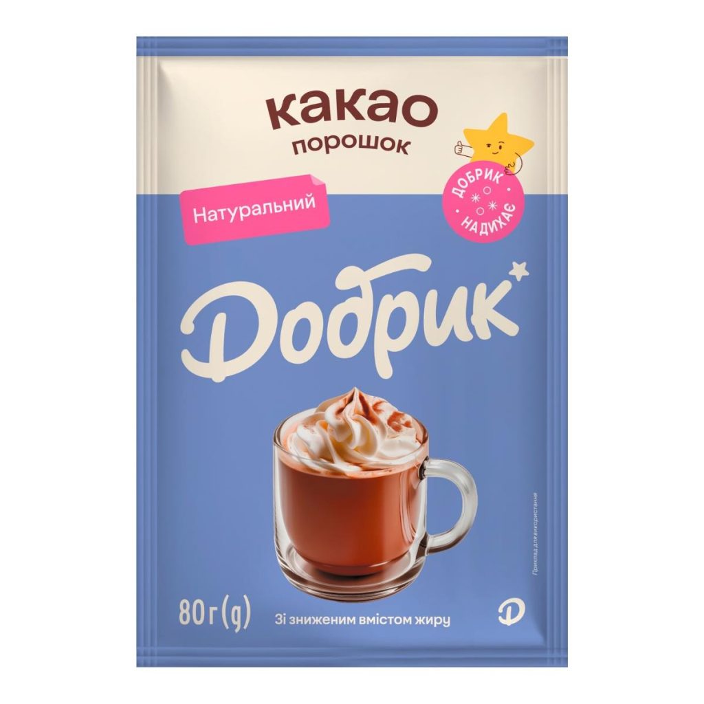 Какао-порошок натуральний 80г ТМ Добрик