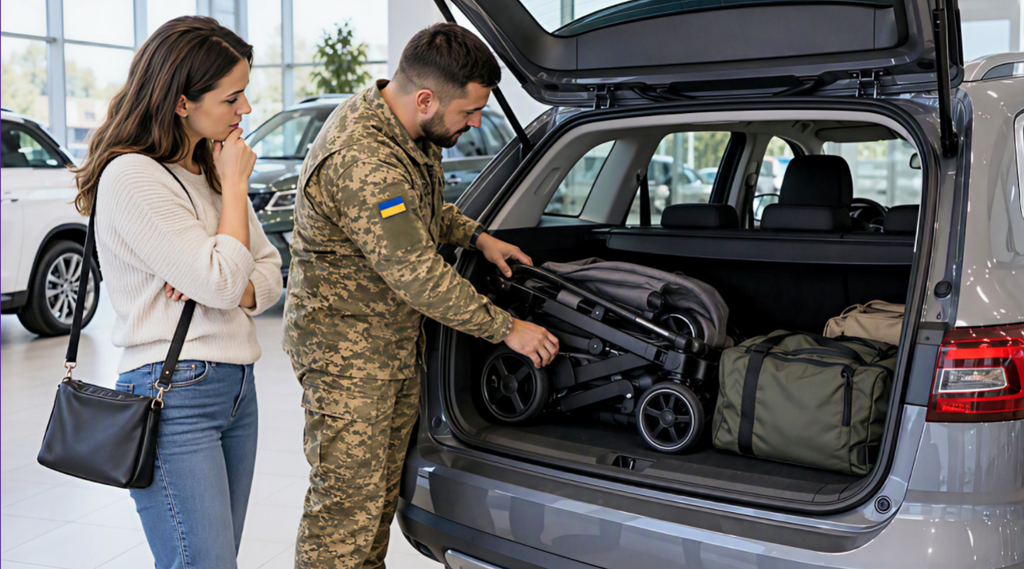 Перевірка місткості багажника сімейного автомобіля