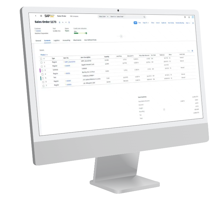 SAP BUSINESS ONE ERP-система для компаній середнього розміру