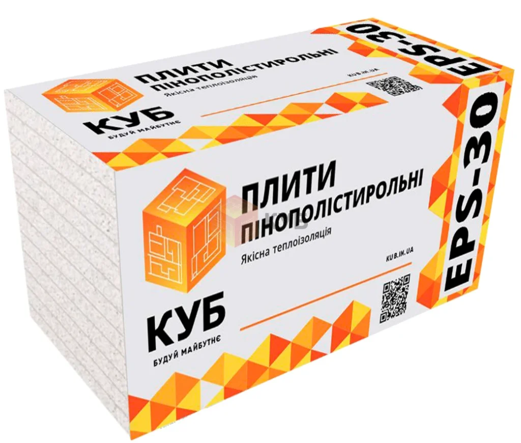 Пенопласт КУБ EPS-30 0,5х1 м (30 мм)