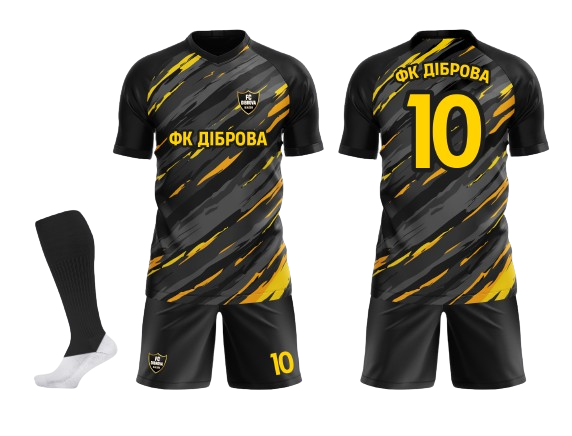 Футбольна форма на замовлення ФК Діброва чорна
