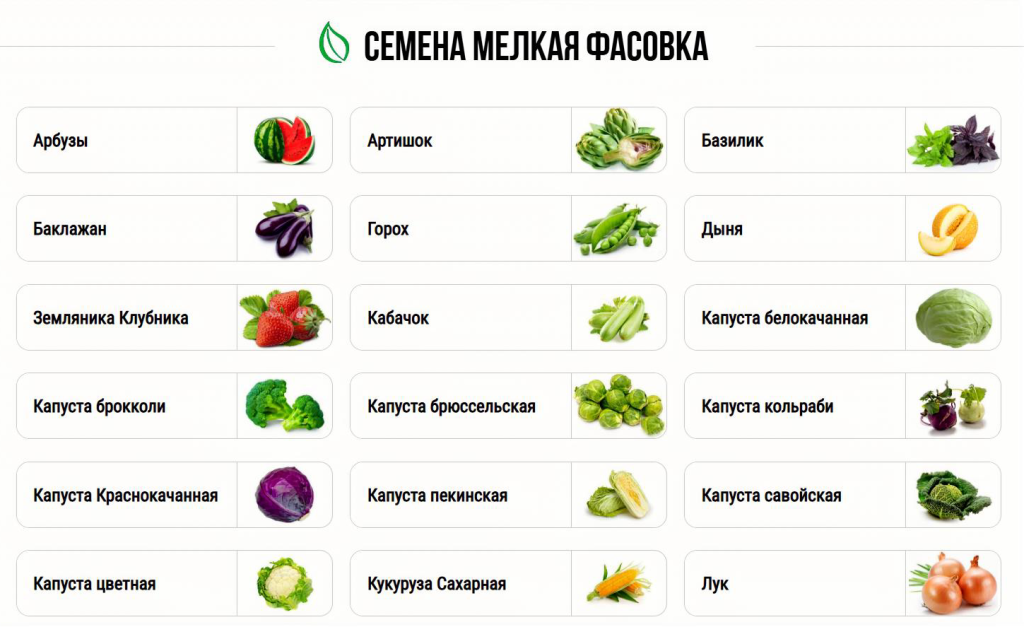 Купить семена мелкой фасовки