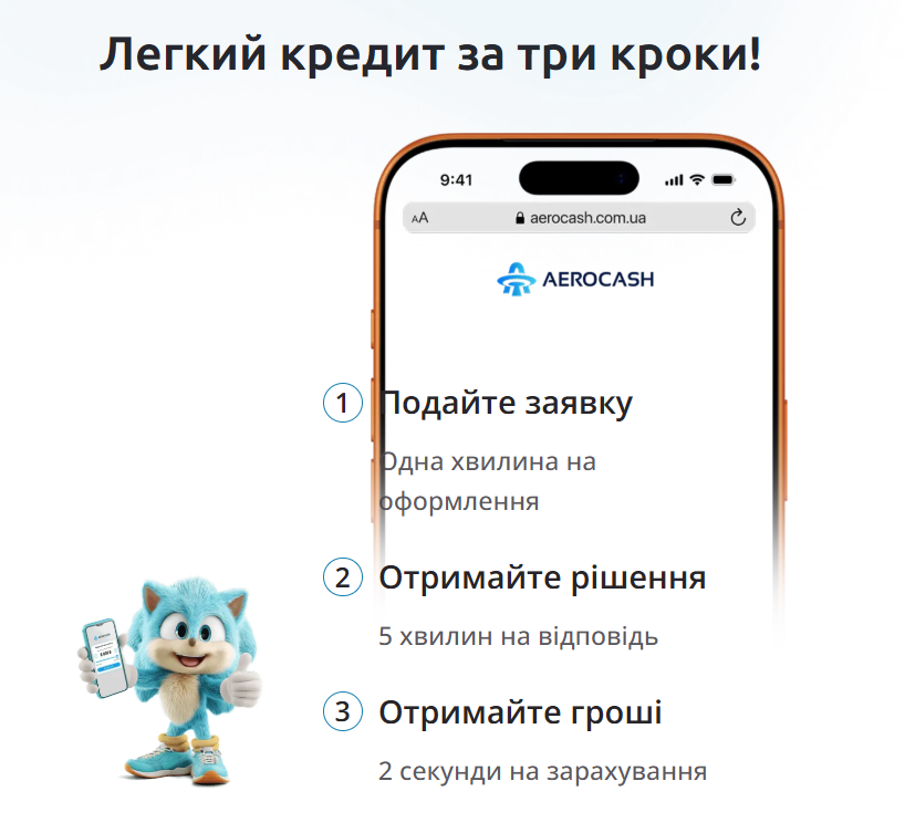 Онлайн кредит на картку за три кроки від AeroCash