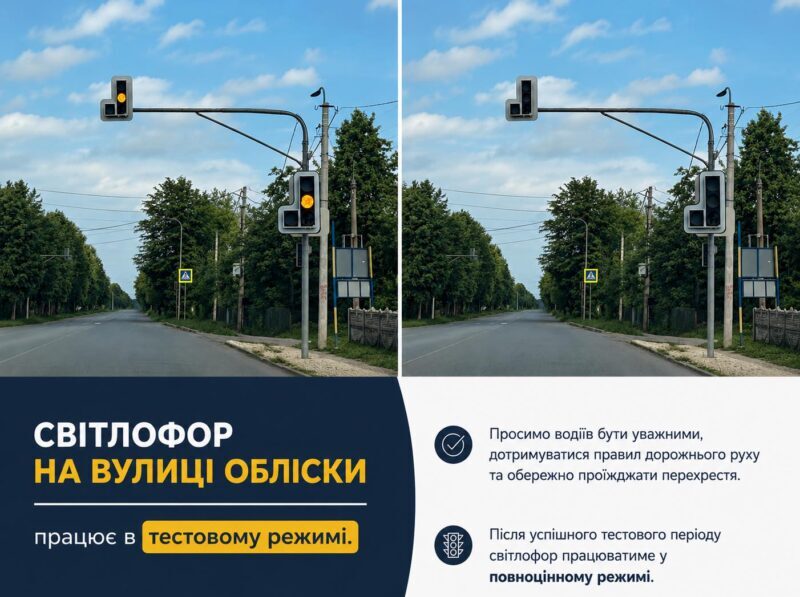 У Долині почав працювати світлофор у пробному режимі