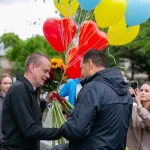 У Франківську привітали бійця «Азову» після визволення з полону