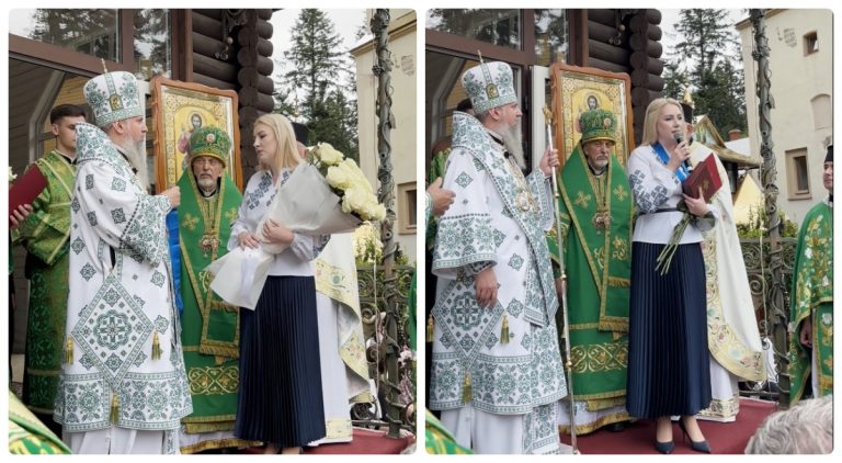 Епіфаній вручив орден Архистратига Михаїла начальниці Івано-Франківської ОВА Світлані Онищук