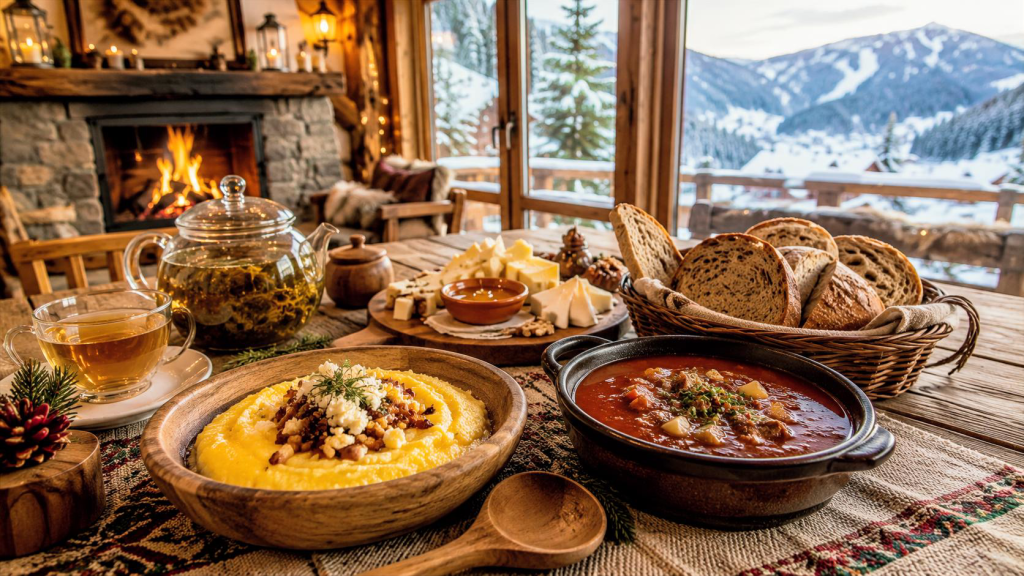 Карпатські страви біля каміна