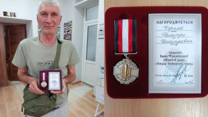 Прикарпатського ветерана Дмитра Черпака відзначили медаллю «Лицар бойового чину»