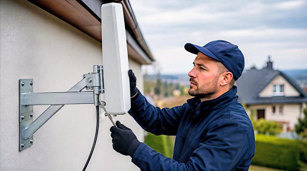 Монтаж 4G антени на кронштейн