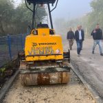 Пішохідна доріжка на Височанці у Калуші ремонтується