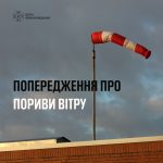 Попередження! До кінця дня 23 вересня очікуються пориви північно-західного вітру 15-20 м/с