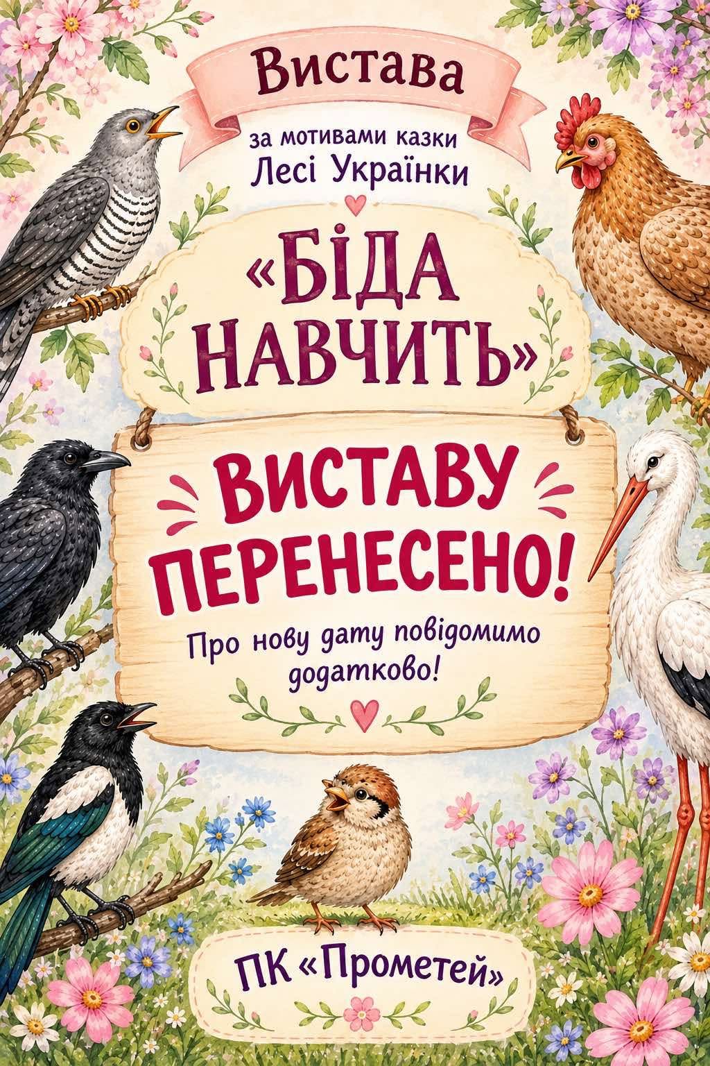Афіша вистави «Біда навчить»