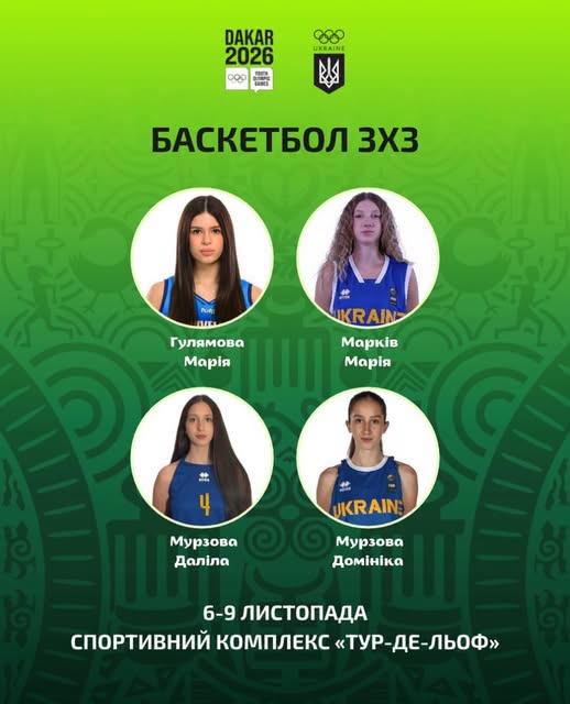 НАШІ НА IV ЮНАЦЬКИХ ОЛІМПІЙСЬКИХ ІГРАХ Баскетболістки, які виступатимуть за нашу команду