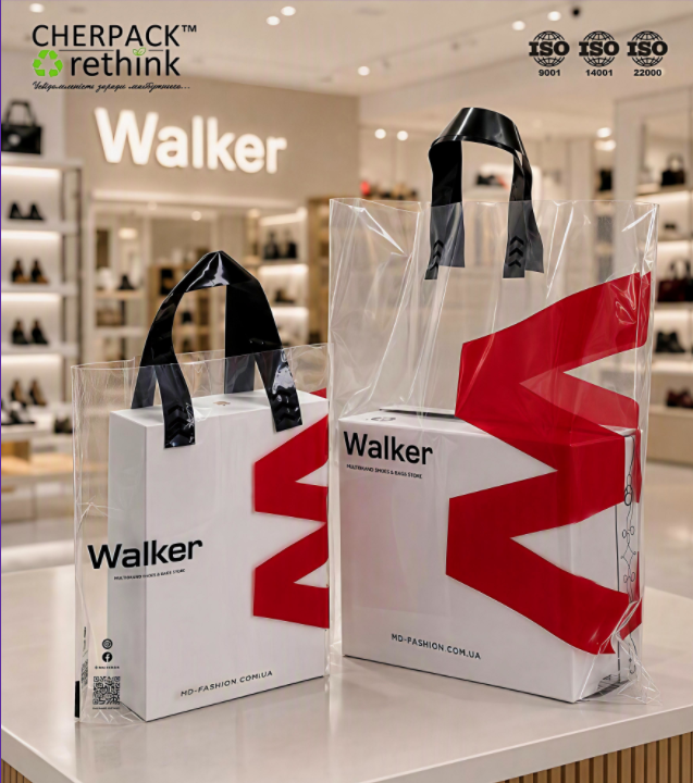 Прозорі пакети Walker із чорними ручками