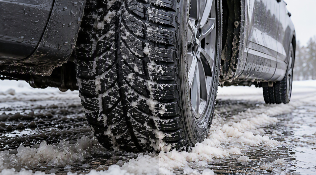 Протектор шины Goodyear в снежной каше