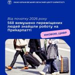З початку року 568 внутрішньо переміщених осіб в Прикарпатті знайшли роботу в період з січня по вересень