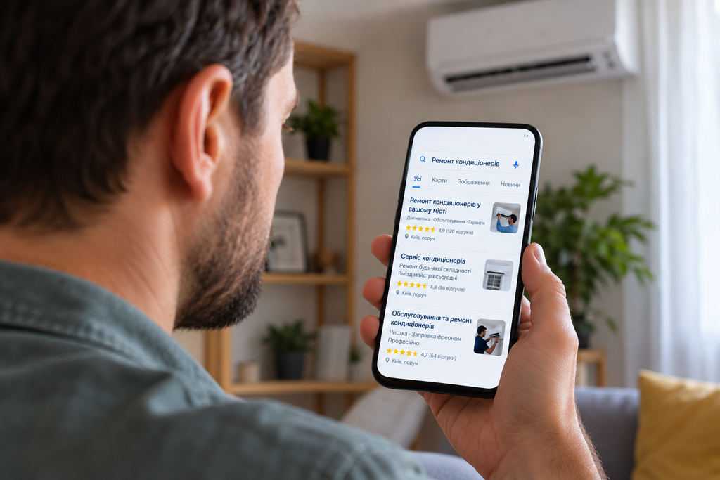 Пошук потрібної послуги зі смартфона